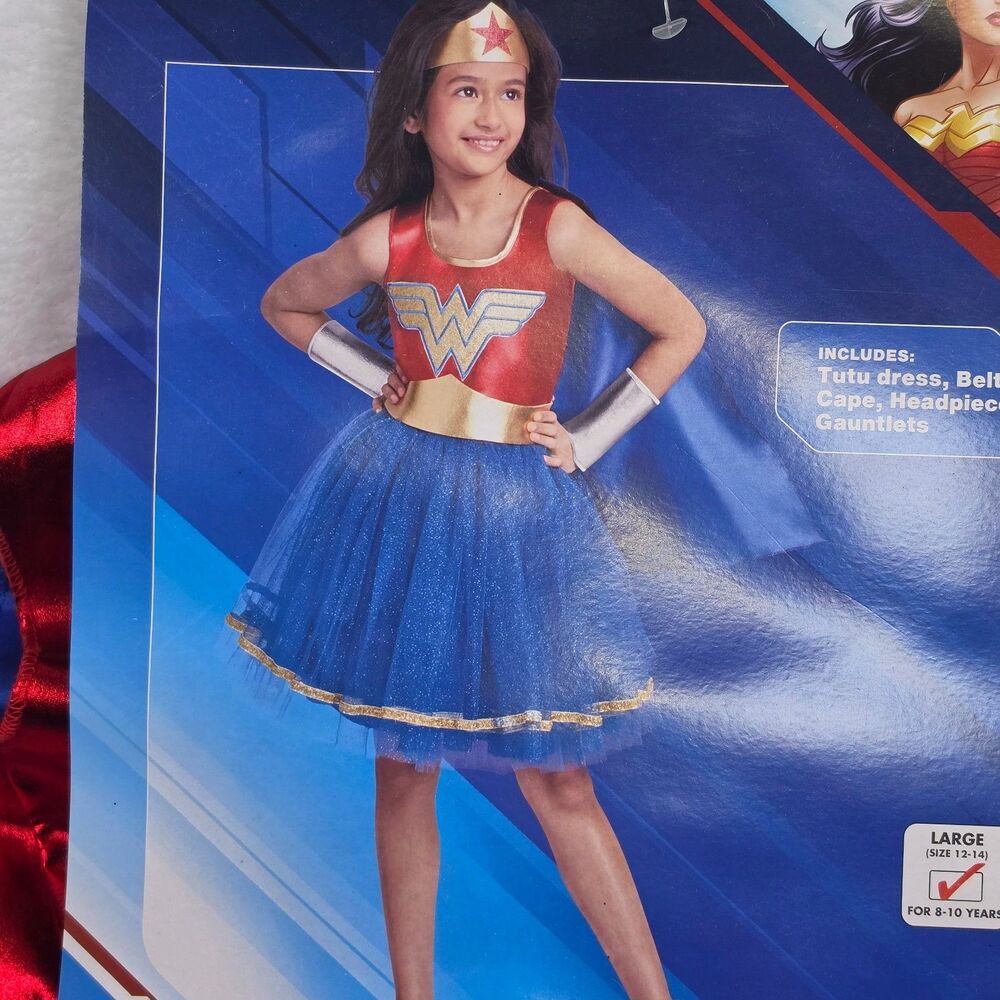 Rubies Wonder Woman Child Halloween Costume Girls Size Large 12-14 Tulle New